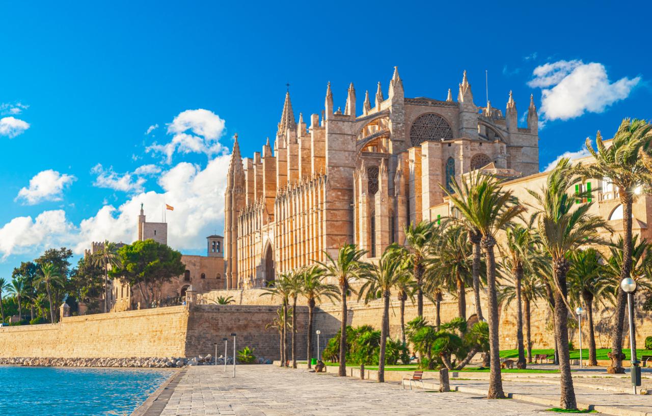 The Cathedral of Santa Maria of Palma and Parc del Mar near, Majorca, Spain