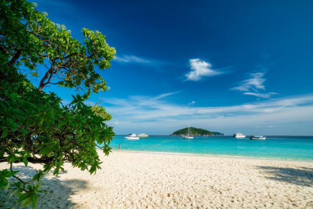 Scenery of beautiful tropical beach on Similan islands in Andaman sea at Phang Nga near Krabi and Phuket southern of Thailand.
