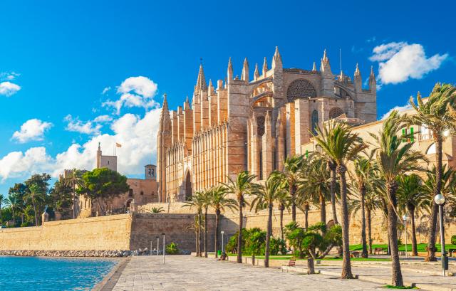 The Cathedral of Santa Maria of Palma and Parc del Mar near, Majorca, Spain