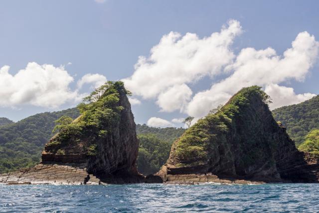 Cuajiniquil beach, Santa Elena Bay, geological formations in Santa Rosa National Park, Guanacaste Costa Rica.
