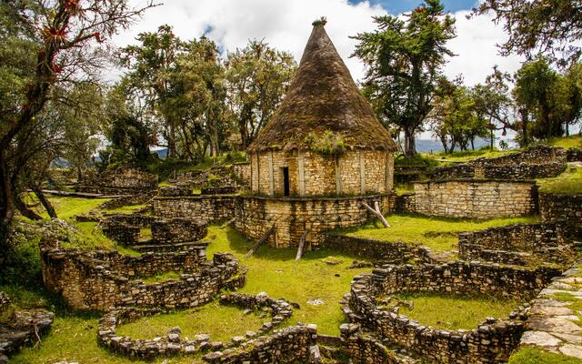 Famous view of Lost city Kuelap, Peru